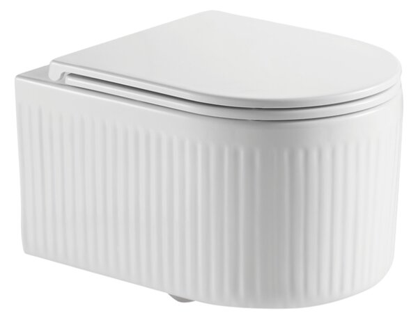 Invena Glamour, závěsná WC mísa se Swirlflush 495x365x363 mm + toaletní sedátko s pomalým zavíráním, bílá, INV-CE-92-001-L