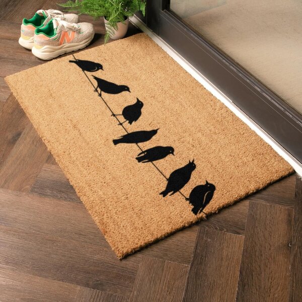 Rohožka z kokosového vlákna 40x60 cm Birds On a Wire – Artsy Doormats