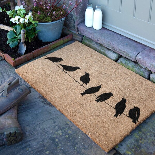 Rohožka z kokosového vlákna 40x60 cm Birds On a Wire – Artsy Doormats