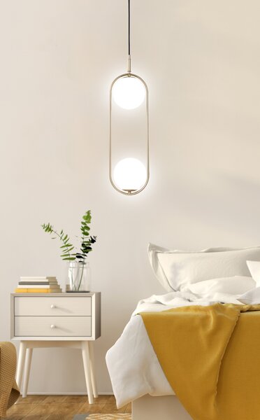 Candellux Mosazný závěsný lustr Cordel pro žárovku 2x G9 32-73464