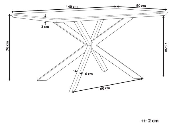 Jídelní stůl SPECTRA Světle hnědá 140 cm 90 cm