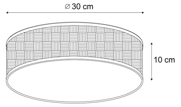 Orientální ratanové stropní svítidlo 30 cm - Trammy