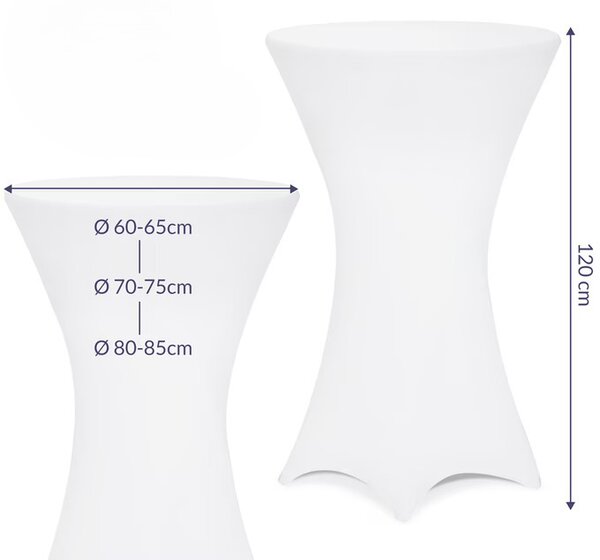 Deuba Potah na barový stůl Ø70 cm - bílý