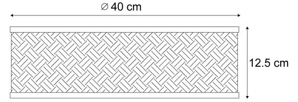 Orientální ratanové stropní svítidlo s černou 40 cm - Tremmo