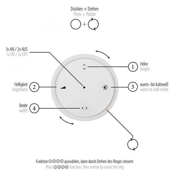 Paul Neuhaus LED závěsné svítidlo PURE-MOTO-RISE elektricky nastavitelná výška dotykový vypínač 2700-5000K zlatá imperial, d.200cm