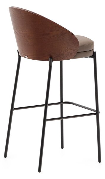 Hnědá barová židle (výška sedáku 77 cm) Eamy – Kave Home
