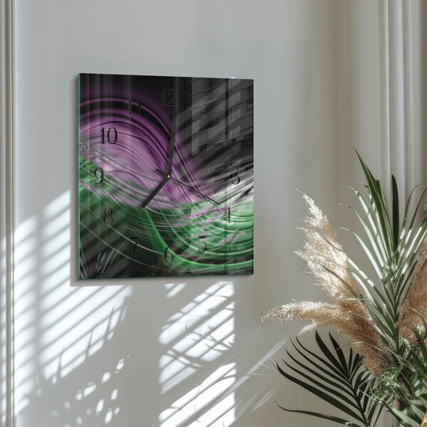 Skleněné hodiny na stěnu Abstraktní umění zskc-30x30-00171203