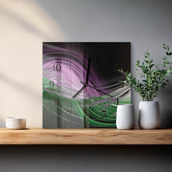 Skleněné hodiny na stěnu Abstraktní umění zskc-30x30-00171203