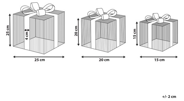 Venkovní dekorace LED ARNES 25/20/15 cm Vánoční dárky Stříbrná
