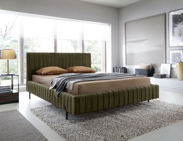 Eltap Čalouněná postel Plissa s úložným prostorem Materiál a barva potahu: Relax 38 - tmavě zelená, Rozměr: 140x200