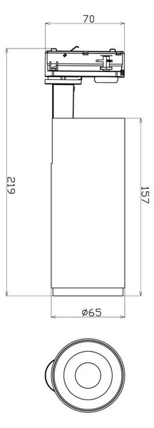 IMPR 707165 Deko-Light 1-fázový kolejnicový systém bodové svítidlo, Lucea, Tilt, 6 W, DIM, 220-240V 2700 K bílá RAL 9016