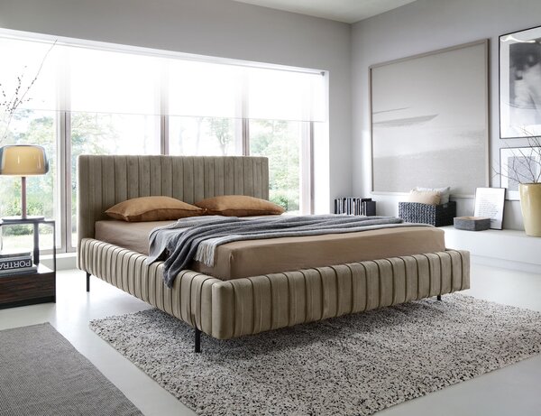 Eltap Čalouněná postel Plissa s úložným prostorem Materiál a barva potahu: Relax 38 - tmavě zelená, Rozměr: 140x200
