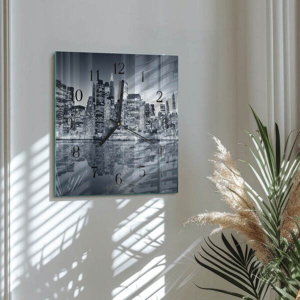 Skleněné hodiny na stěnu Horizont zskc-30x30-00171208