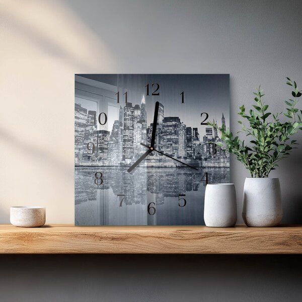Skleněné hodiny na stěnu Horizont zskc-30x30-00171208
