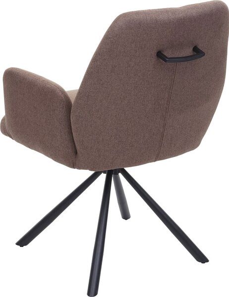 Jídelní židle HWC-H71, kuchyňská židle polohovací židle, látka/textil ocel hnědá