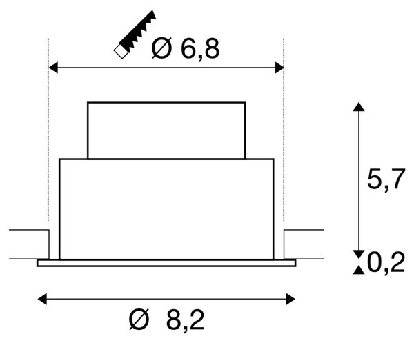 LA 1007408 NEW TRIA® 68 stropní vestavné svítidlo, 3000K, 38°, IP 20 / IP 65, kulaté, černá - BIG WHITE (SLV)