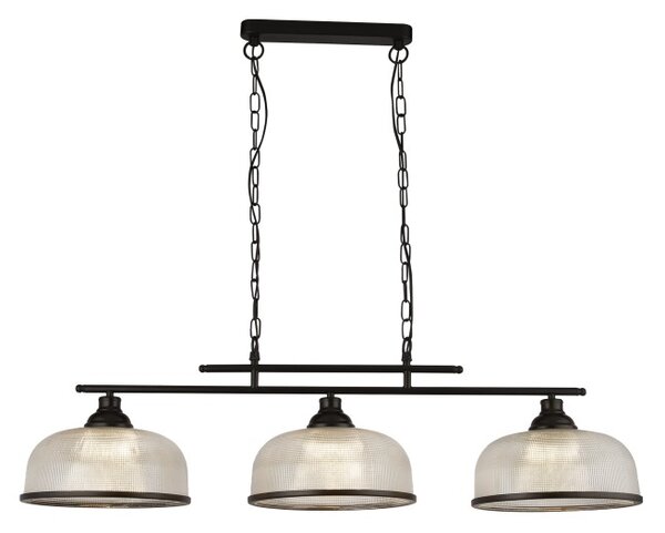 Searchlight 3593-3BK Trojité závěsné svítidlo BISTRO černé mat, čiré sklo