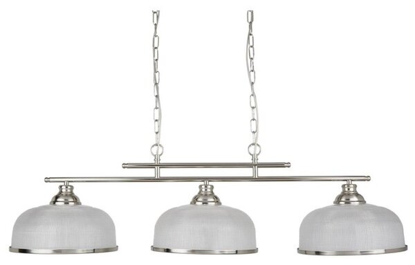 Searchlight 3593-3SS Trojité závěsné svítidlo BISTRO satin, čiré sklo