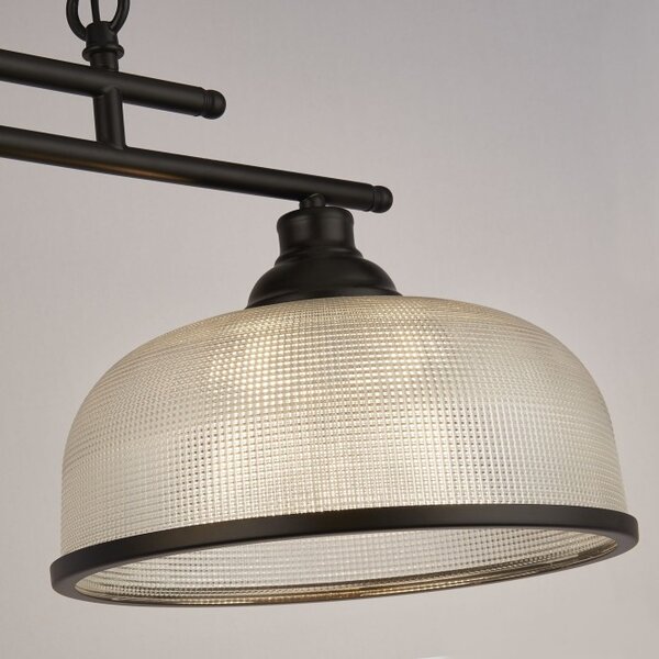 Searchlight 3593-3BK Trojité závěsné svítidlo BISTRO černé mat, čiré sklo
