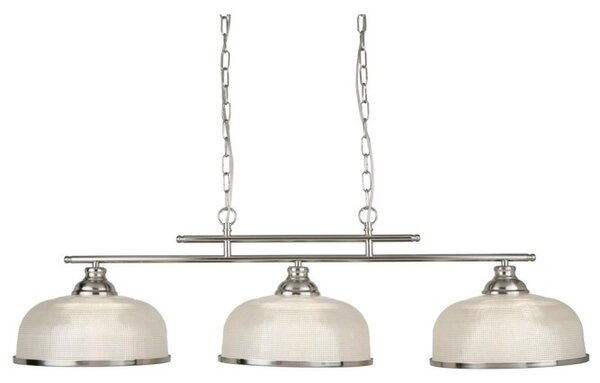 Searchlight 3593-3SS Trojité závěsné svítidlo BISTRO satin, čiré sklo