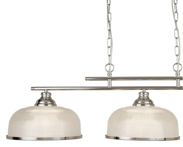 Searchlight 3593-3SS Trojité závěsné svítidlo BISTRO satin, čiré sklo