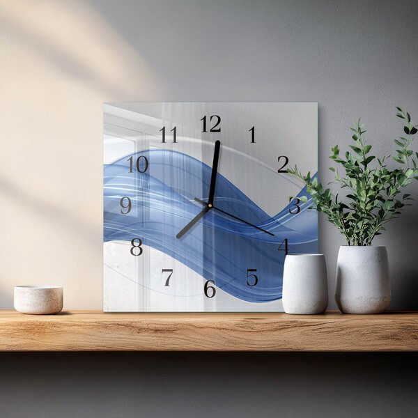 Skleněné hodiny na stěnu Abstraktní čáry zskc-30x30-00171260