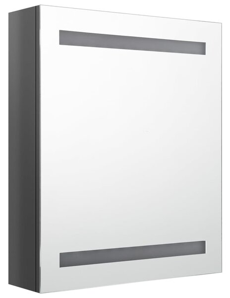 LED koupelnová skříňka se zrcadlem zářivě šedá 50 x 14 x 60 cm