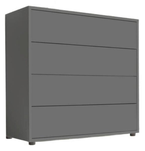 ŠIROKÁ KOMODA, antracitová, 263,5/86/33 cm MID.YOU - Komody na nožičkách, Online Only