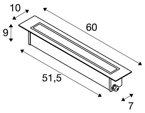 LA 1007195 DASAR® 600 svítidlo pro vestavbu do země, 18 W, 3000 K, IP65/IP67, čtvercové, nerezová ocel - BIG WHITE (SLV)