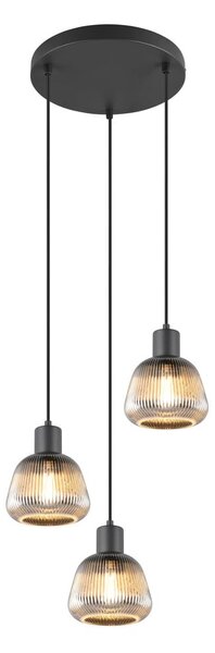 Černé závěsné svítidlo se skleněným stínidlem ø 37 cm Tarifa – Trio