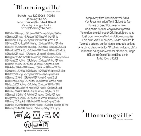Hnědá deka z recyklované bavlny 130x160 cm Arni – Bloomingville