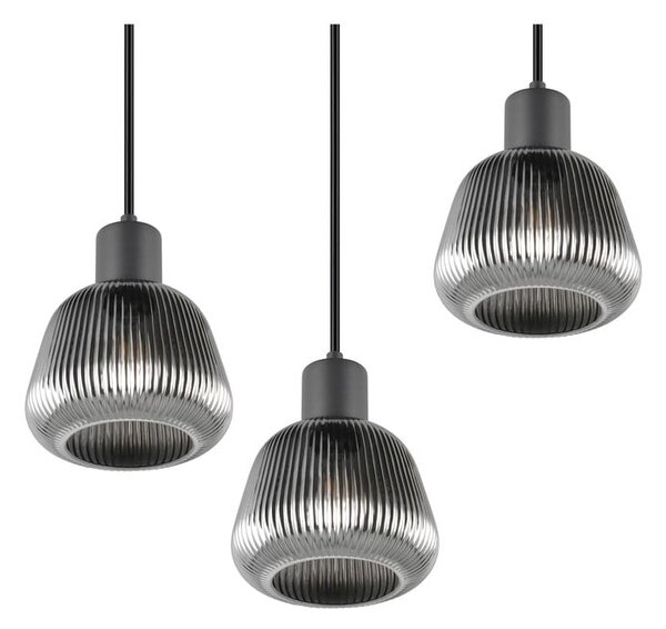 Černé závěsné svítidlo se skleněným stínidlem ø 37 cm Tarifa – Trio