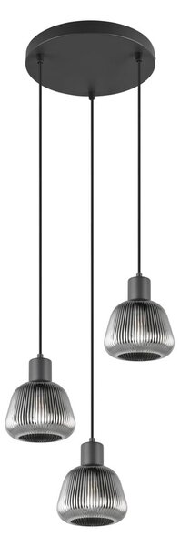 Černé závěsné svítidlo se skleněným stínidlem ø 37 cm Tarifa – Trio