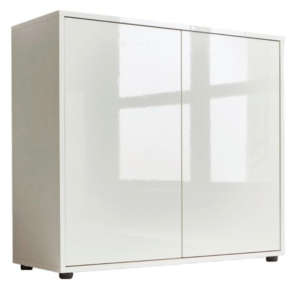 KOMODA, bílá, vysoce lesklá bílá, 79/73/33 cm MID.YOU - Široké komody, Online Only