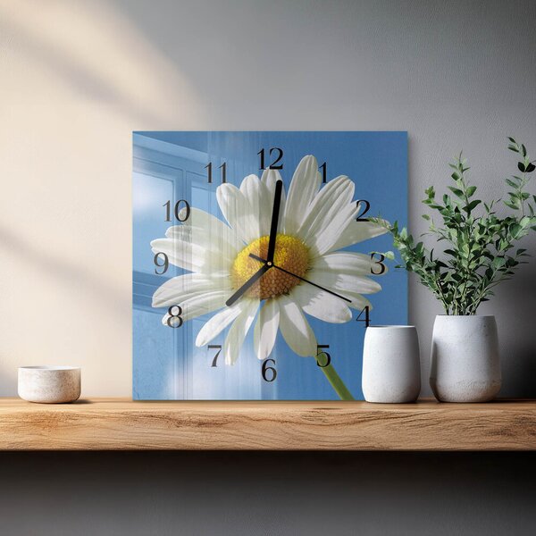 Skleněné hodiny na stěnu Květ zskc-30x30-00171366