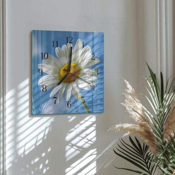 Skleněné hodiny na stěnu Květ zskc-30x30-00171366
