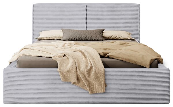 ČALOUNĚNÁ POSTEL, 140/200 cm, světle šedá P & B - Postele s úložným prostorem, Online Only