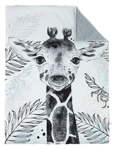 ESITO Luxusní deka MINKY Žirafa - šedá