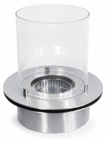 Kulatý hořák se skleněným krytem pro bioetanolový krb, nerezový biokrb, 3 litry, průměr 35 cm