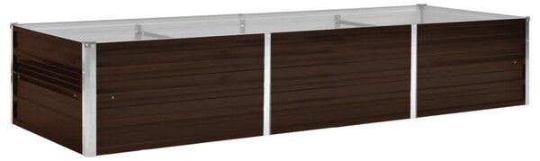 Zahradní vyvýšený záhon hnědý 240 x 80 x 45 cm pozinkovaná ocel