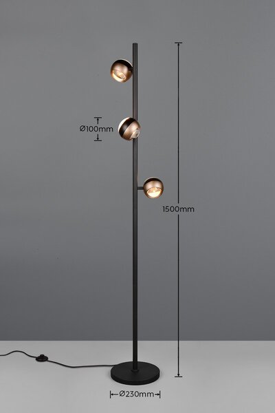Trio SELECT 444410332 LED stojací lampa ORBIT | 3x8W integrovaný LED zdroj | 3x800lm | 2300+3000+4000K
