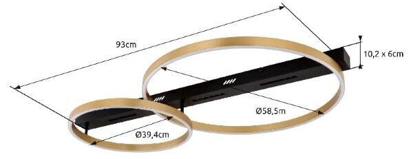 Globo GLB48461-54R LED přisazené stropní svítidlo LUFFY | 54W integrovaný LED zdroj | 2560lm | 3000K