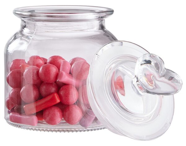 SWEET HEART Dóza skleněná srdce 650 ml