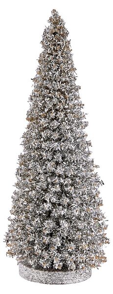 X-MAS Dekorační jedle třpytivá 28 cm - stříbrná