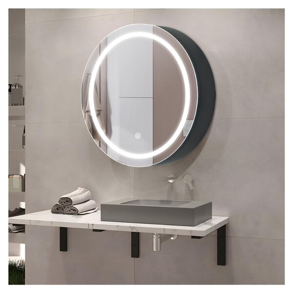 SensaHome zrcadlová skříňka s LED osvětlením - Koupelnová skříňka - 3 barvy LED - 60 x 60 cm