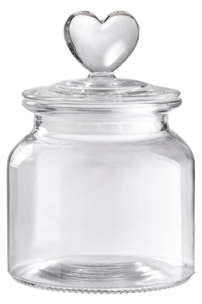 SWEET HEART Dóza skleněná srdce 650 ml