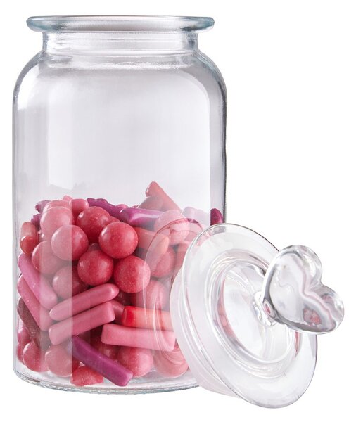 SWEET HEART Dóza skleněná srdce 1350 ml