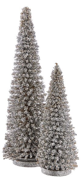X-MAS Dekorační jedle třpytivá 28 cm - stříbrná