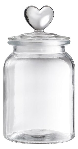 SWEET HEART Dóza skleněná srdce 1000 ml