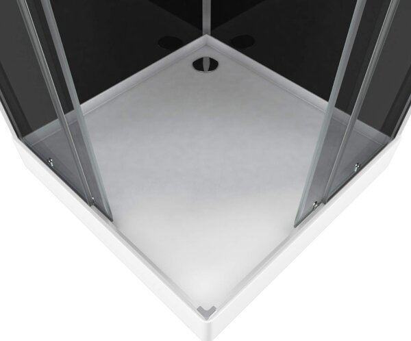 Kompletní sprcha MARWELL Kompletní sprcha Black Square 90 x 90 x 215 cm - Sprcha v kompletním setu včetně sprchové vaničky a baterie - Rohová sprcha s přístupem do rohu